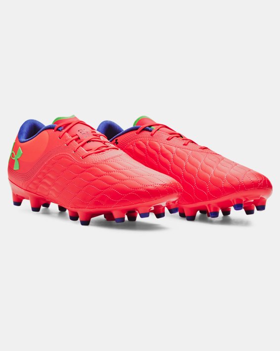 Unisex UA Magnetico Pro 3 FG Football Boots, Red, pdpMainDesktop image number 3